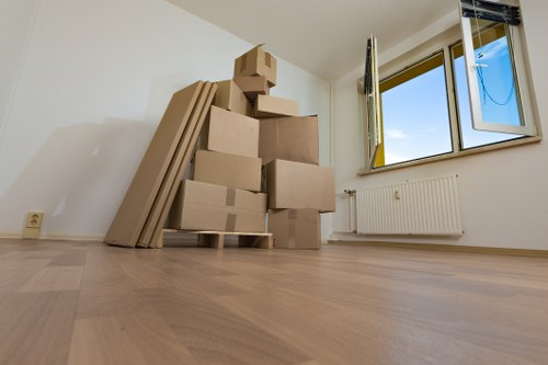Packing boxes and furniture for a Stockwell removal van service