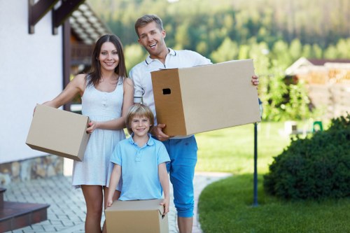 Loading household items into a van for a Stockwell move