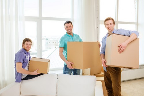 Office furniture and equipment prepared for a Stockwell commercial move
