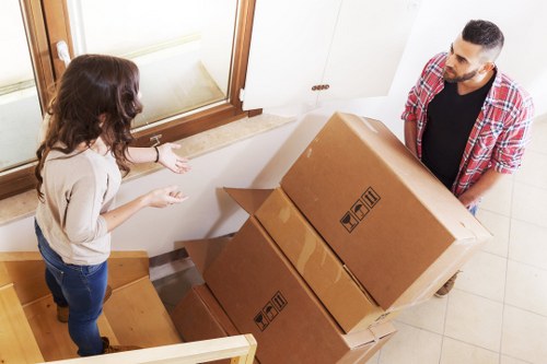 Careful moving of household belongings through a flat entrance