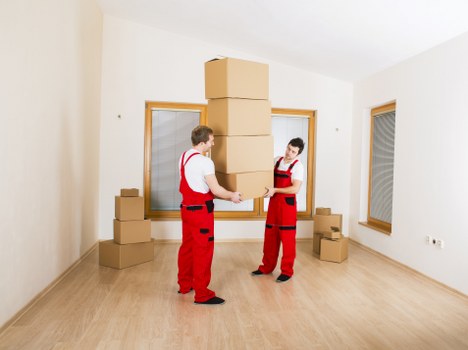 Furniture and packed items prepared for a Stockwell flat relocation