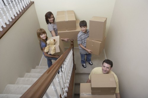 Carefully packed household items ready for transport in Stockwell